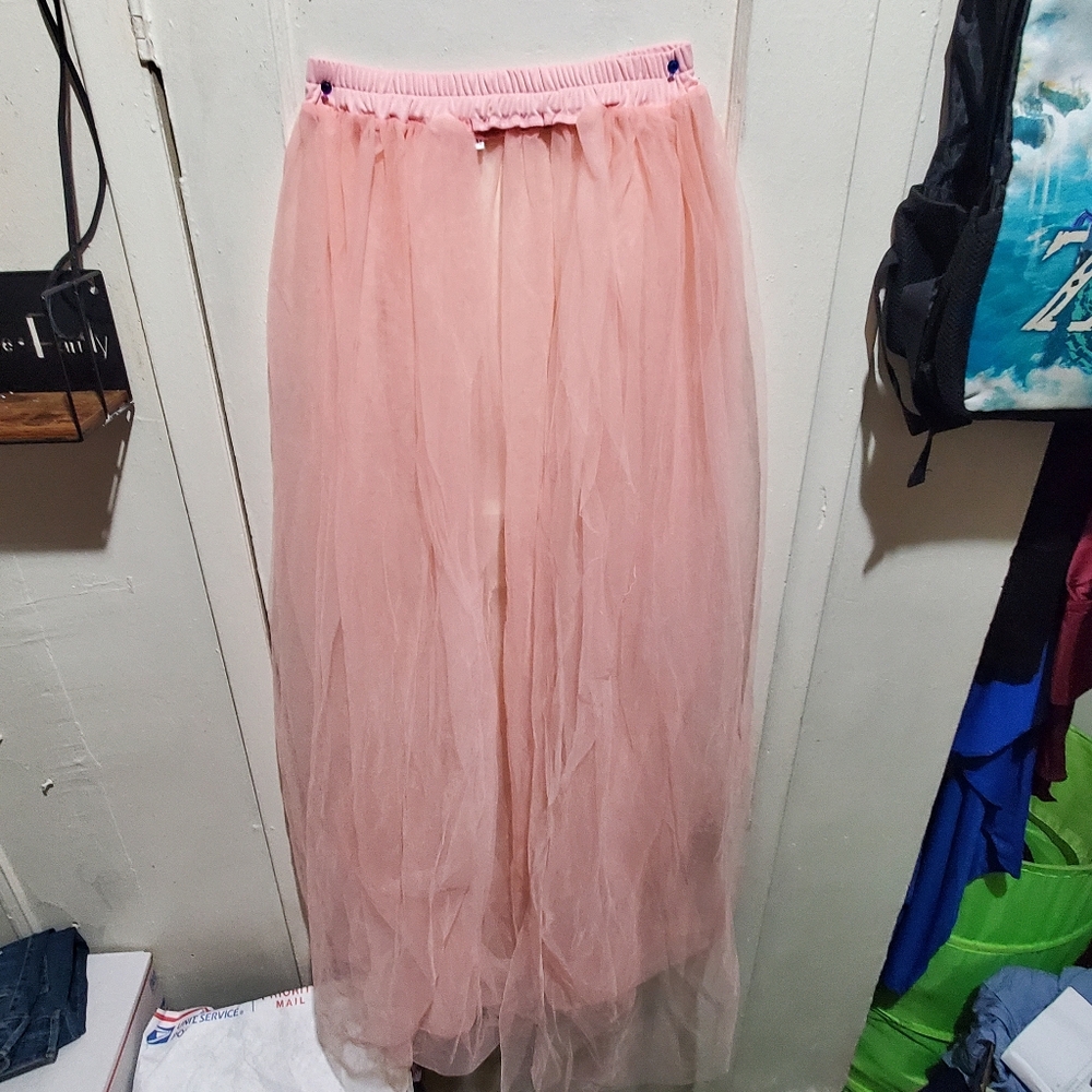 Women Floor Length Overskirt Tulle Skirt for Wedding Party Size L